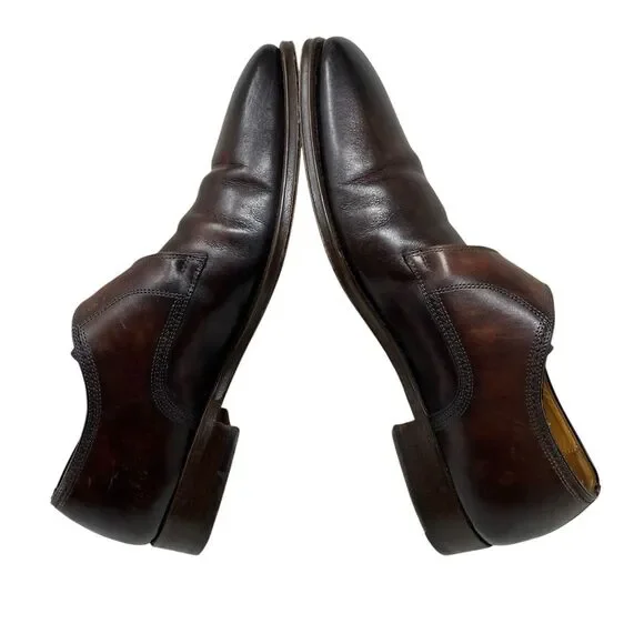 Magnanni Loafers Mens 11 Brown Leather Marco II Monk Strap Buckle Dress Shoes